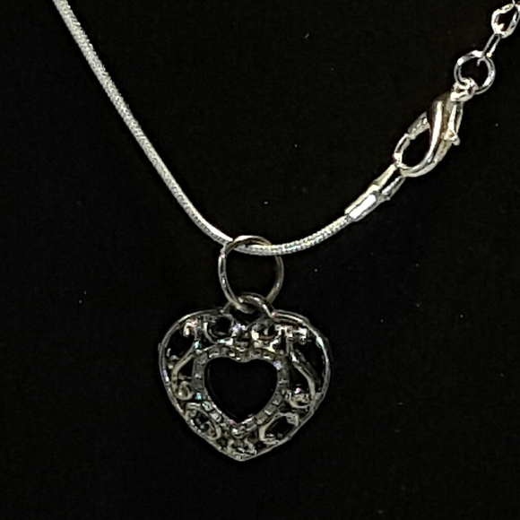Heart Pendant on 16" Sterling Silver Chain OOAK - Picture 3 of 3